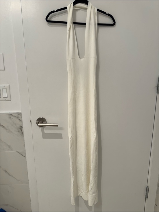 WeWoreWhat Dresses & Skirts - White Halter Maxi Dress - Minimalist Evening Dress